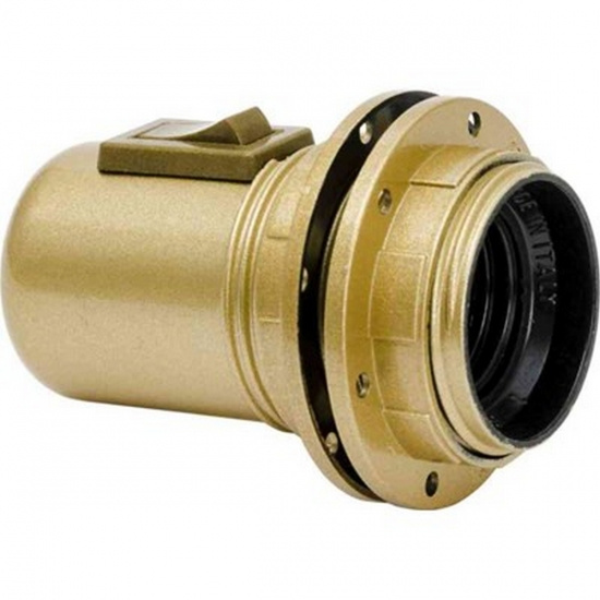 LAMPH�LLARE E27 GULD G�NGAD VIPPSTR�MBR +2 ST SK�RMRINGAR