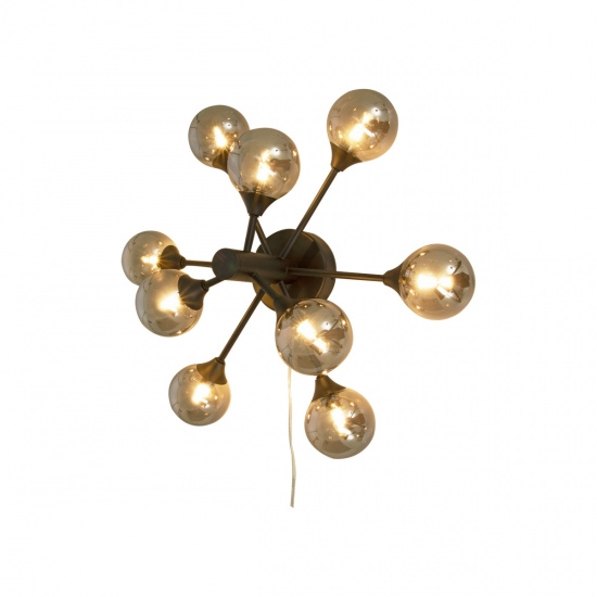 COSMOS v�gglampa/plafond bygel, svart/r�k