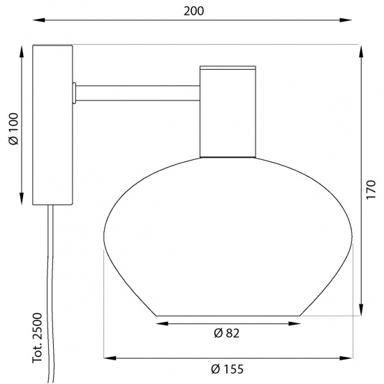 BELL v�gglampa, svart/vit