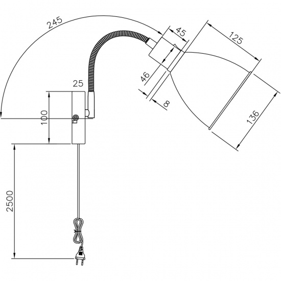 IDRE v�gglampa, svart