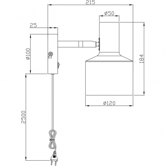 FERDINAND v�gglampa, svart
