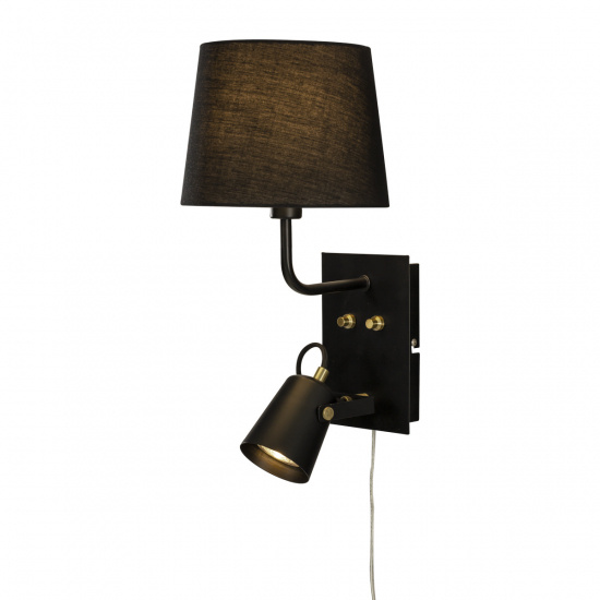 METZ v�gglampa med tygsk�rm, svart/matt m�ssing