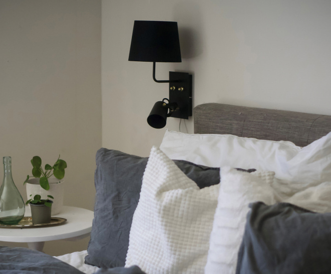 METZ v�gglampa med tygsk�rm, svart/matt m�ssing