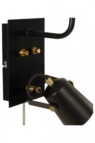 METZ v�gglampa med tygsk�rm, svart/matt m�ssing