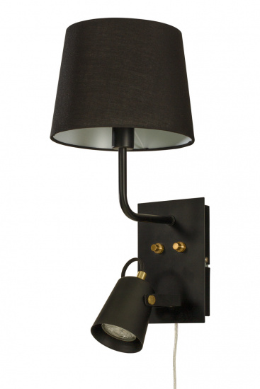 METZ v�gglampa med tygsk�rm, svart/matt m�ssing