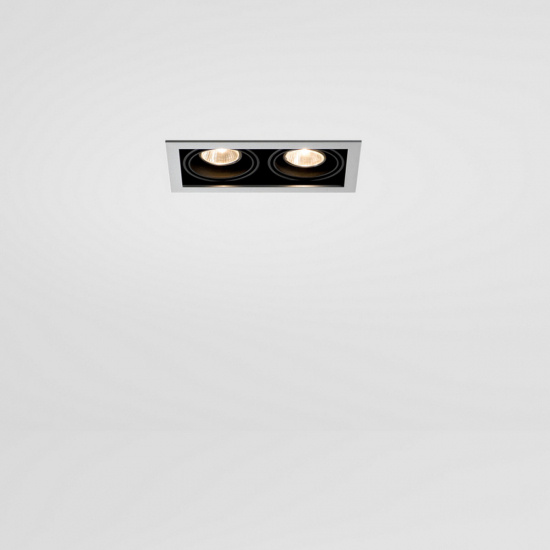 Mini-Multiple Recessed Adjustable GU10 2x Aluminium Matt - Black Matt