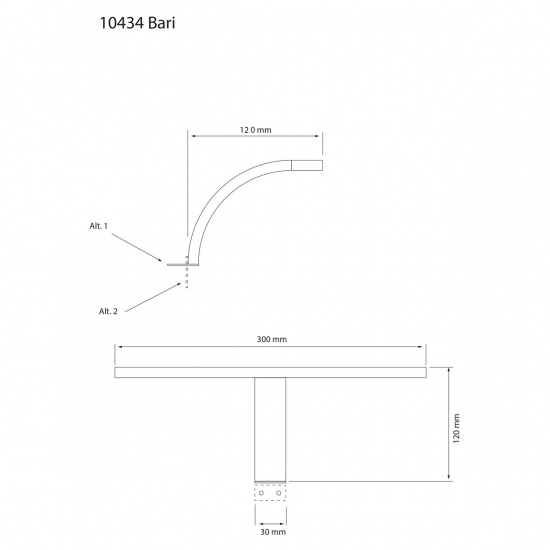 BARI v�gg-/sk�psbelysning bad, krom