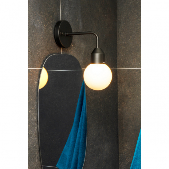 FLORENS v�gglampa bad, svart/opal