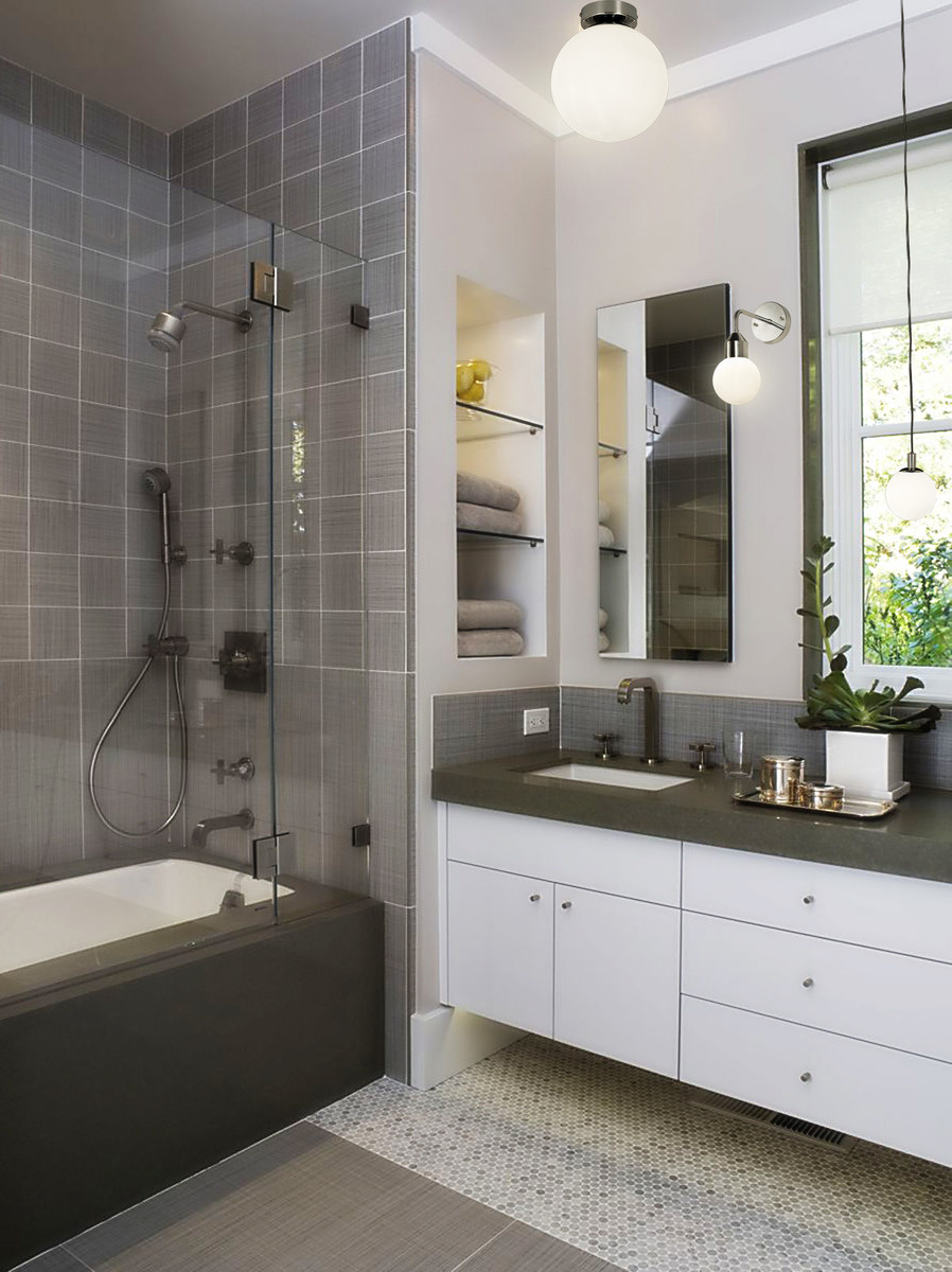 FLORENS v�gglampa bad, krom/opal