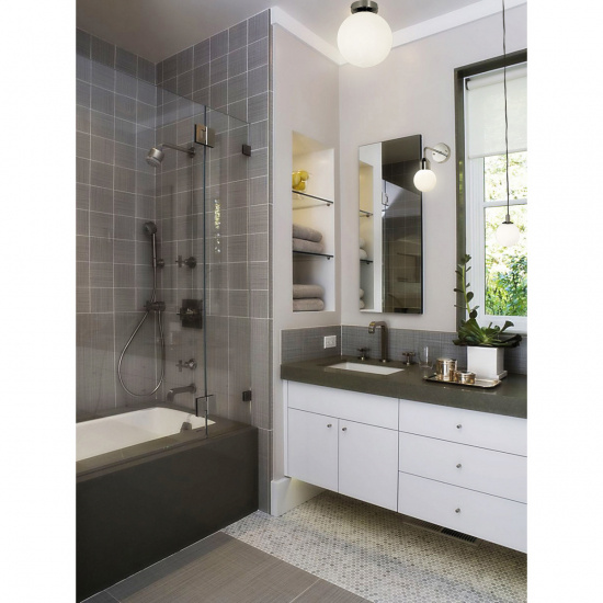 FLORENS v�gglampa bad, krom/opal