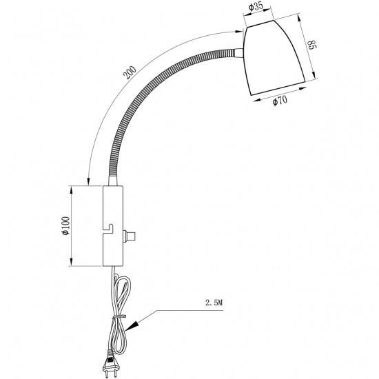 SANDNES v�gglampa, svart