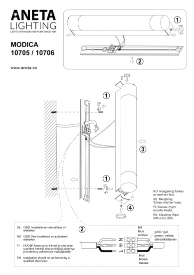 MODICA v�gglampa bad, 12W LED.krom