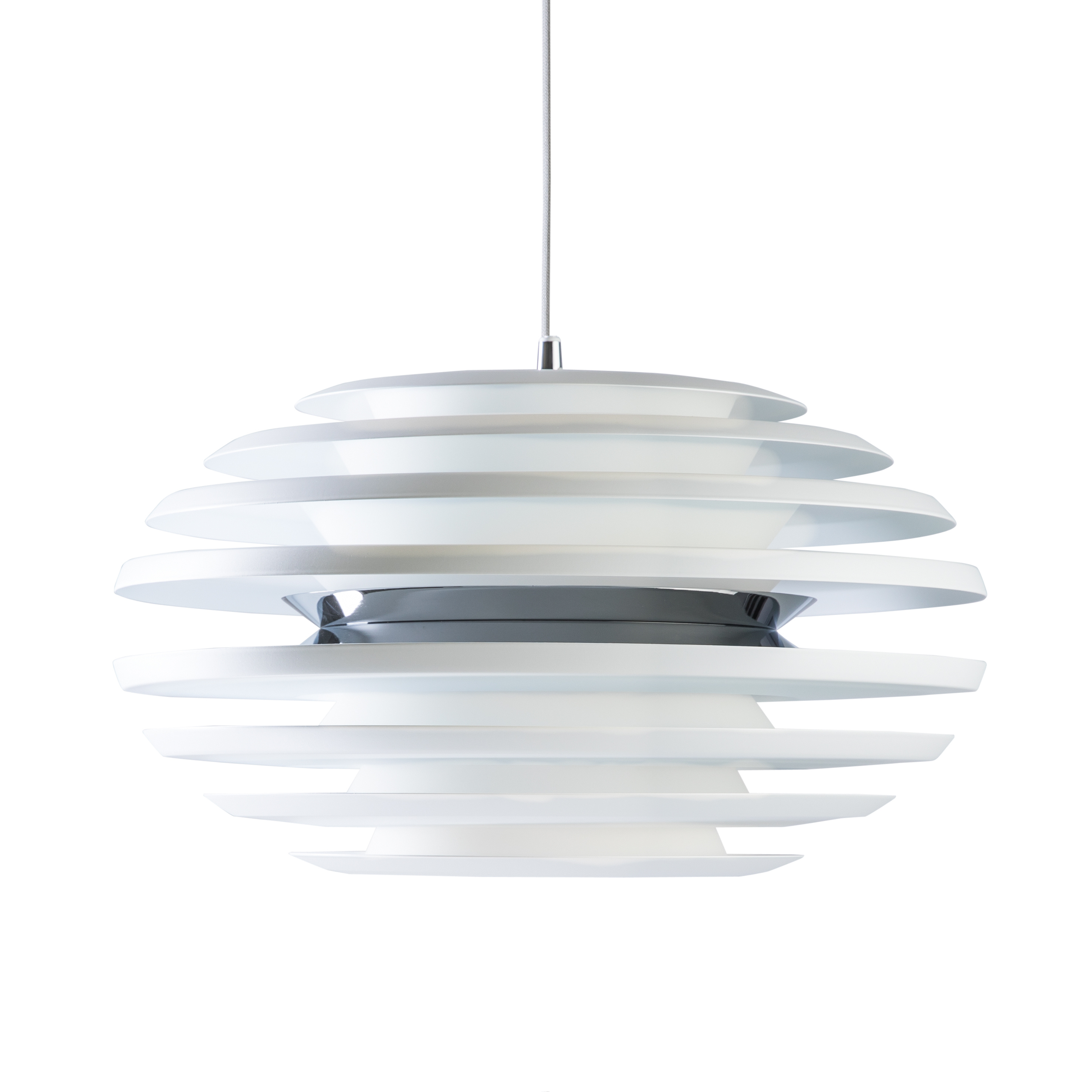 Ellipse pendant D500 flat white/chrome E27