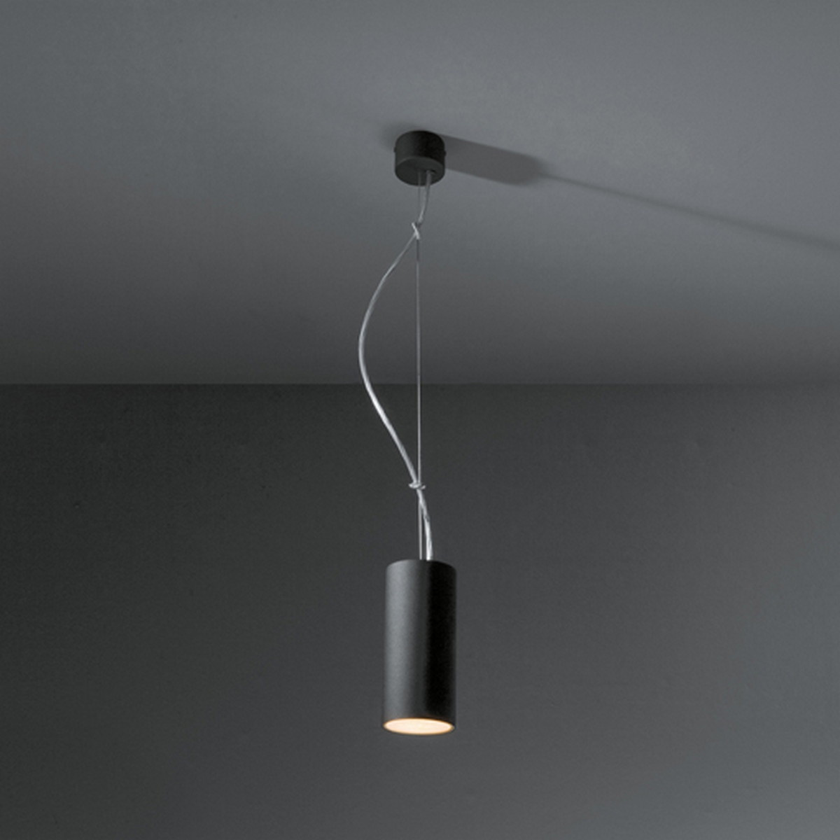 Lotis Tube Suspended 85 1x GU10 Black Structure - Gold Anodised