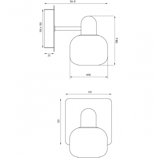 MESSINA v�gglampa bad 1a krom/vit