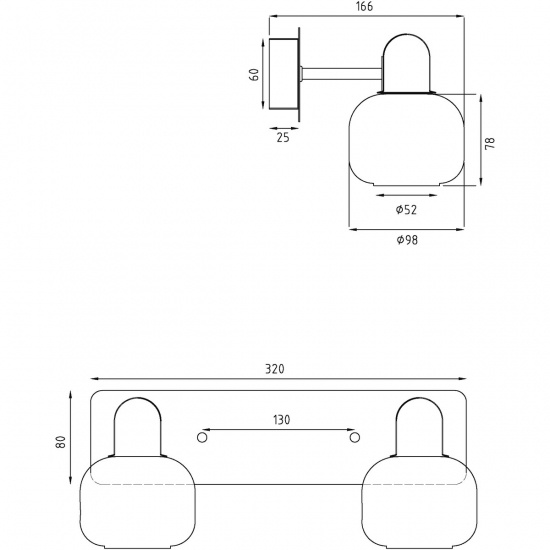 MESSINA v�gglampa 2:a, matt m�ssing