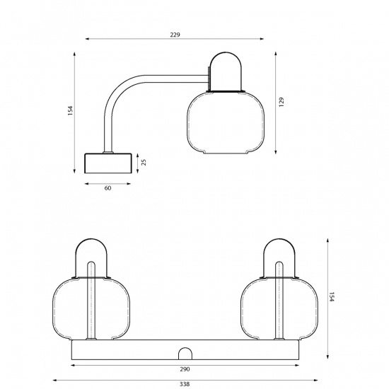 MESSINA sk�pbelysning, matt m�ssing