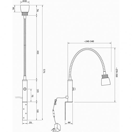 EKETORP s�nglampa, vit/st�l