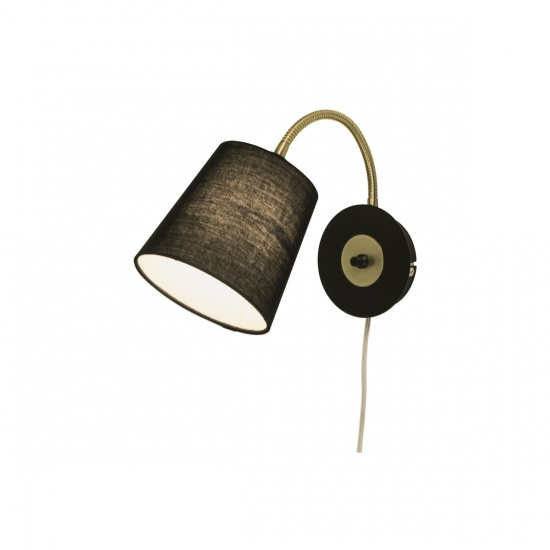 LJUSDAL v�gglampa  svart/matt m�ssing