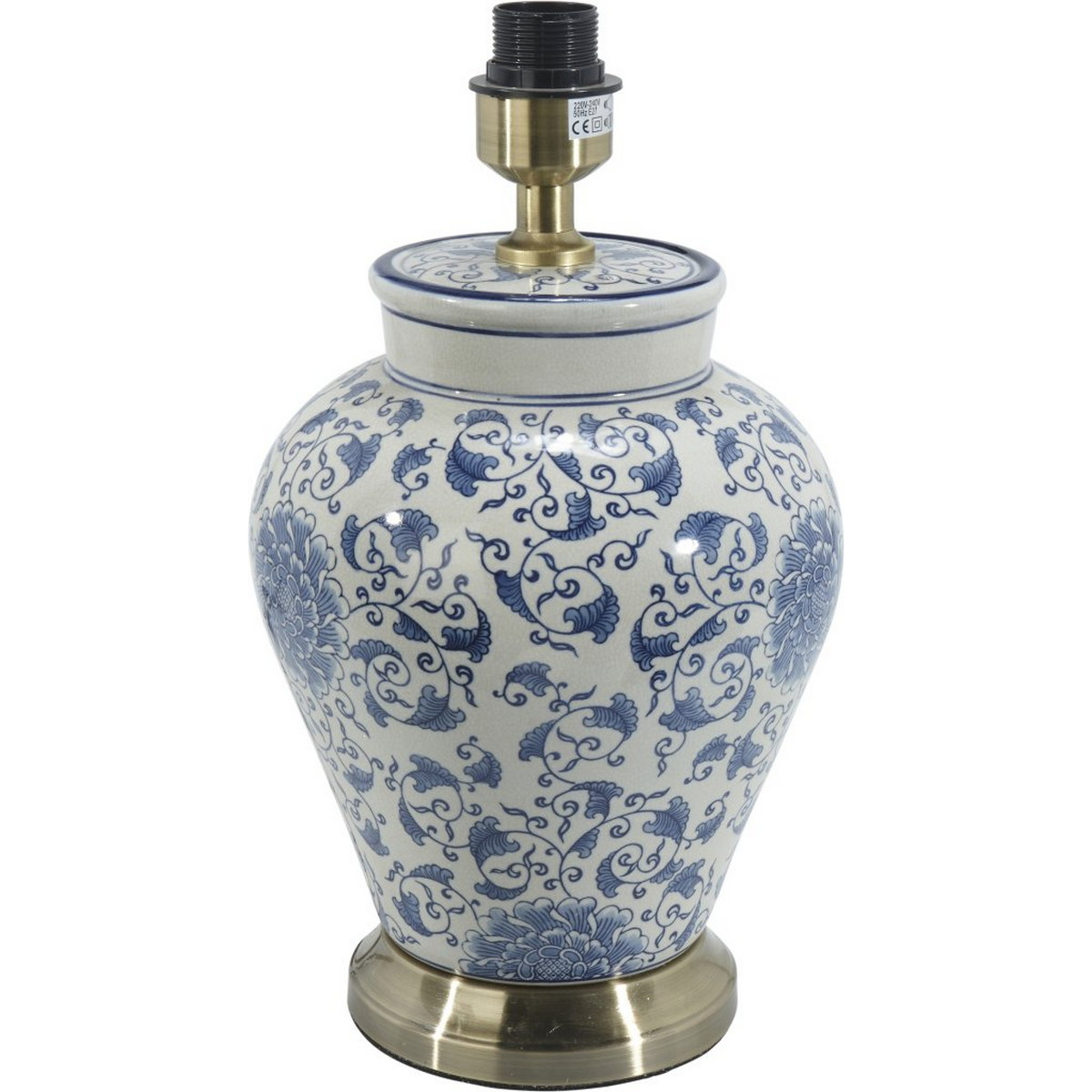 Fang Hong Lampfot, Vit/Bl� 38cm