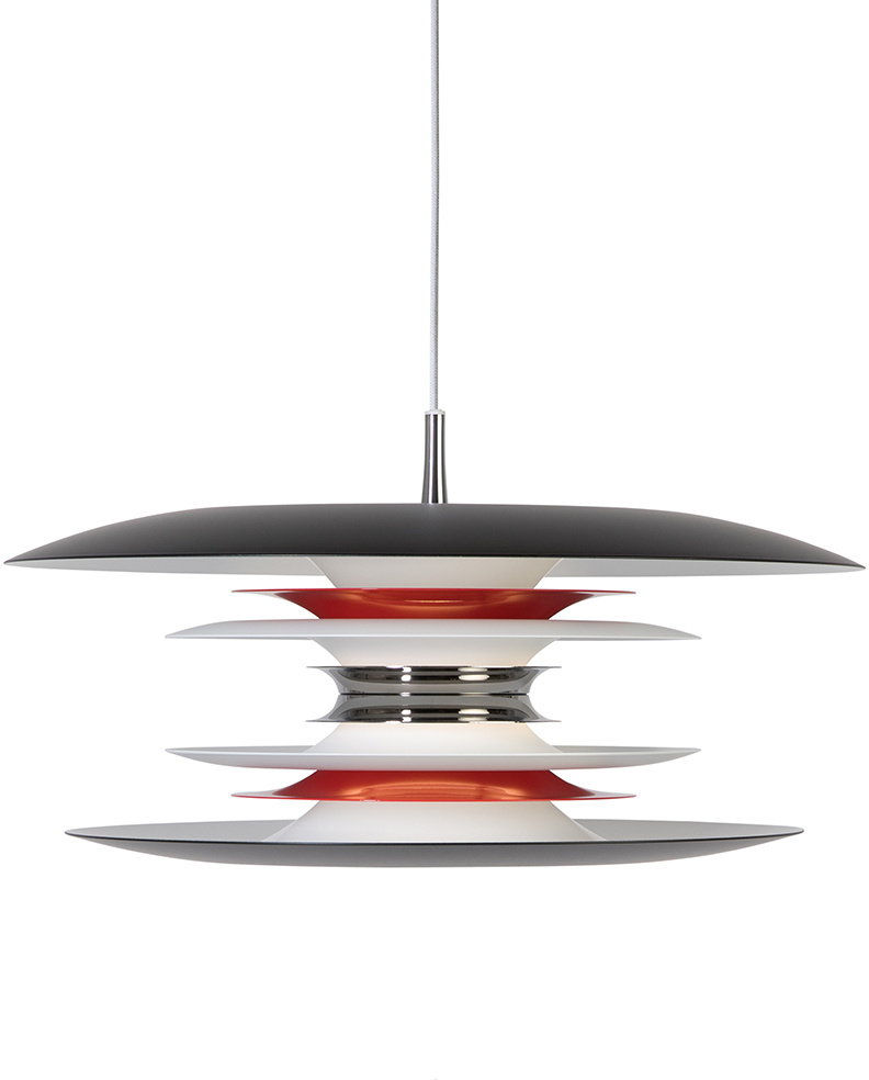 Diablo pendant D500 flat black/glossy red E27
