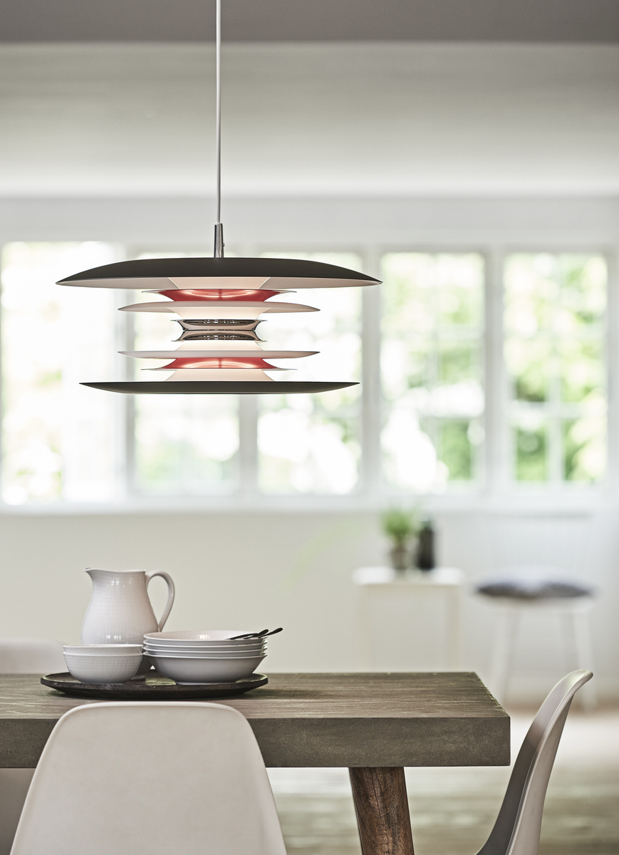 Diablo pendant D500 flat black/glossy red E27