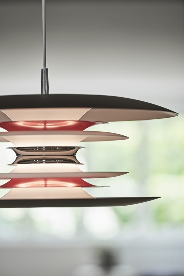 Diablo pendant D500 flat black/glossy red E27