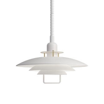 PRIMUS II Pendel/Hiss, Flat White/Brass 43cm