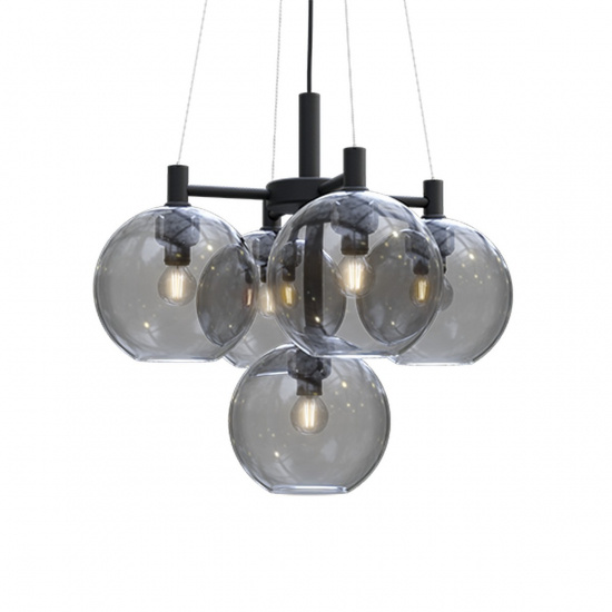 Gloria chandelier D500 black/smoked glass  E14