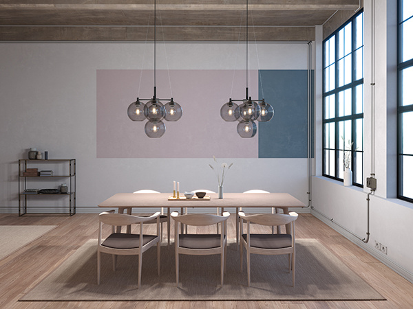 Gloria krona D670 svartstruktur/r�kf�rgat glas E27