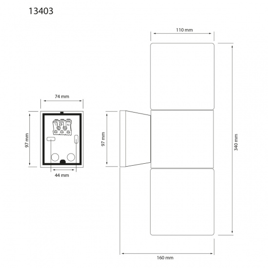 LYSEKIL v�gglampa dubbel ute, svart/amber