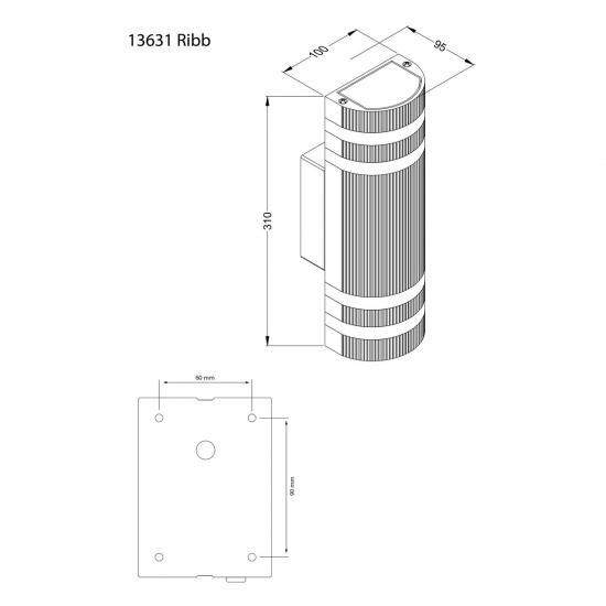 RIBB v�gglampa ute, m�rkgr�