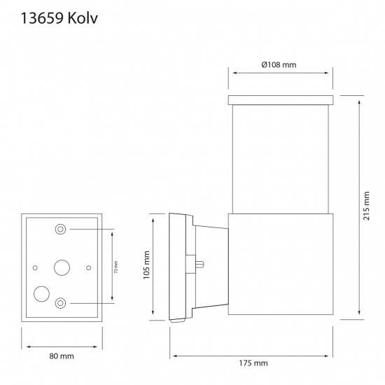 KOLV v�gglampa ute, m�rkgr�