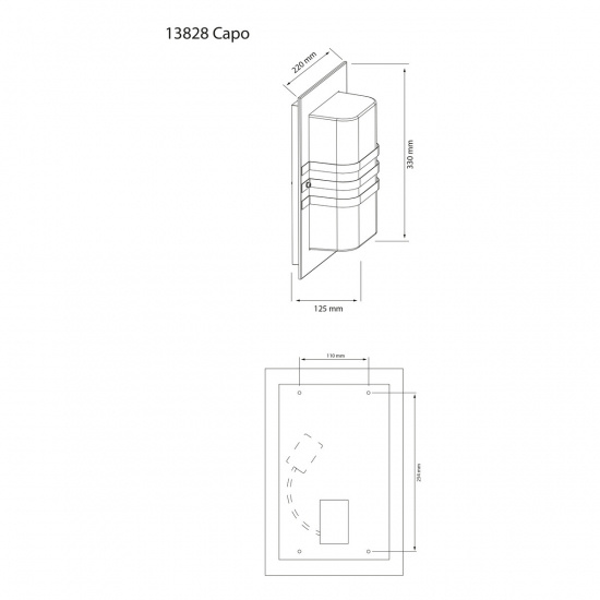 CAPO v�gglampa ute, svart