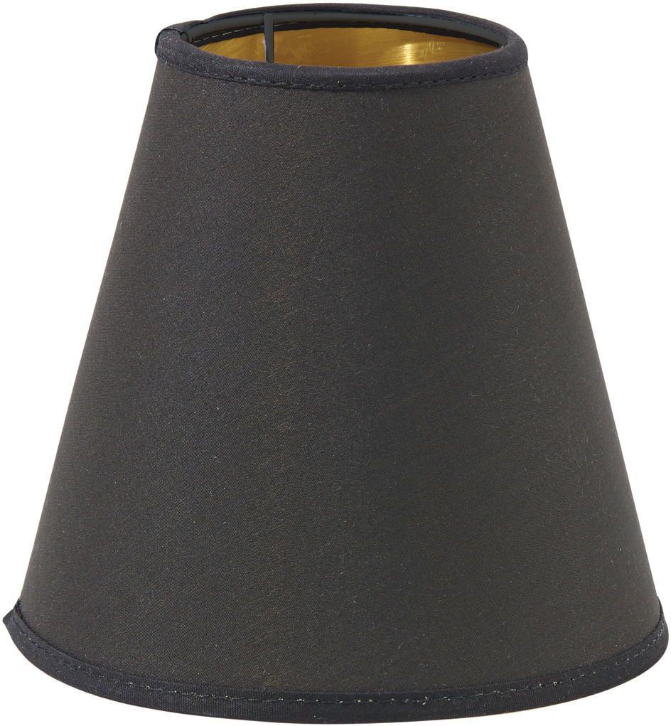 Toppringsk�rm E14, Svart/Guld 14cm