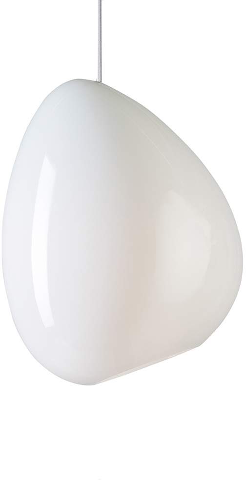Ocean pendel D317 blankopalt glas/vit kabel E27