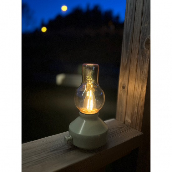 Glimt BordslampaIP44, Laddbar gr�n/amber