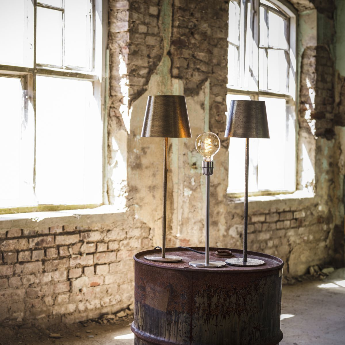 Base Lampfot, Beaten gold 55cm