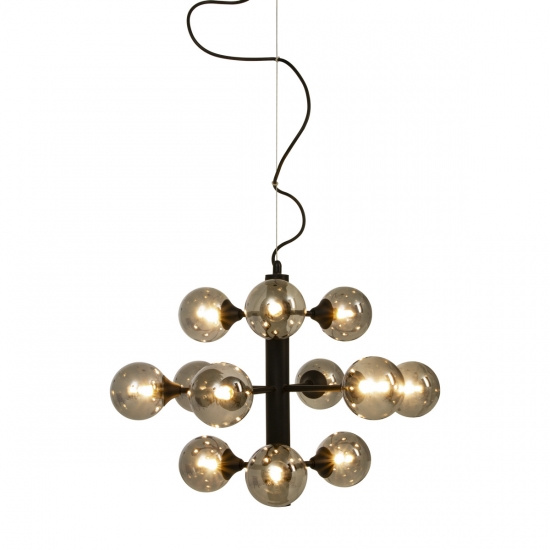 COSMOS taklampa 12-arm, svart/r�k