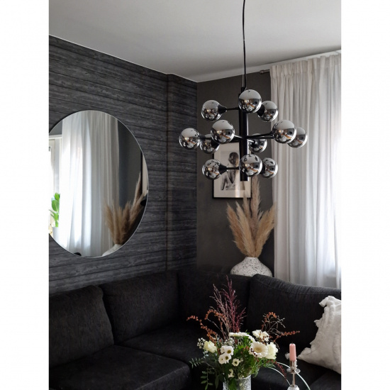 COSMOS taklampa 12-arm, svart/r�k