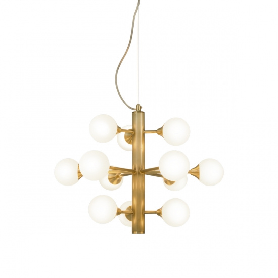 COSMOS taklampa 12-arm, matt m�ssing/vit