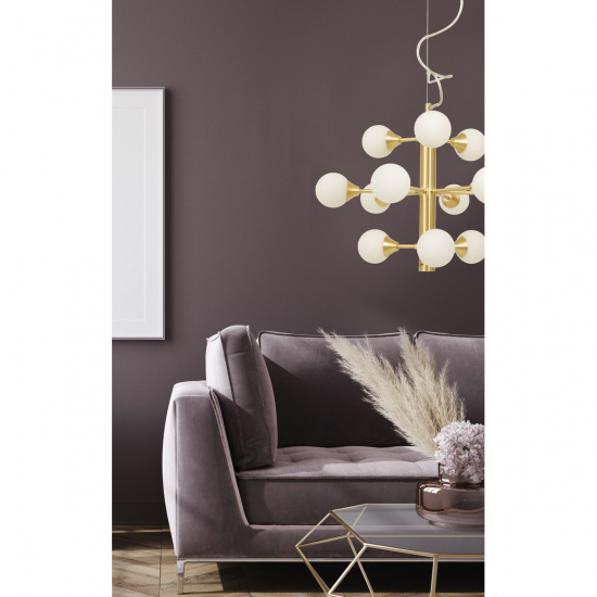 COSMOS taklampa 12-arm, matt m�ssing/vit