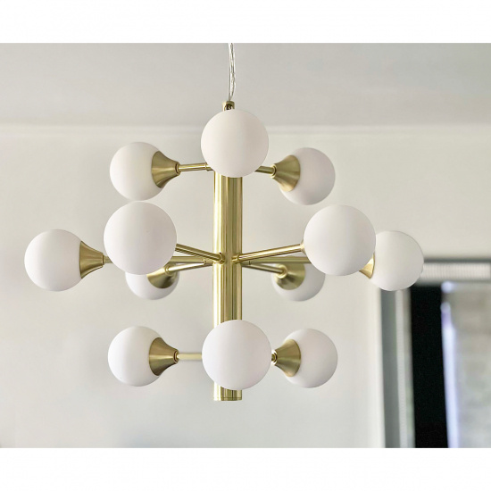 COSMOS taklampa 12-arm, matt m�ssing/vit