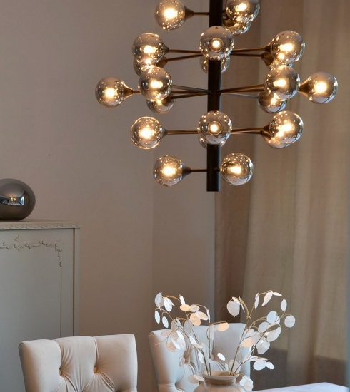 COSMOS taklampa 24-arm, svart/r�k