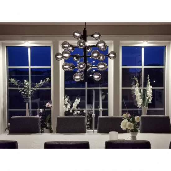 COSMOS taklampa 24-arm, svart/r�k