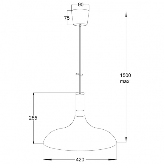 SENSE taklampa 42cm, gr�/matt m�ssing