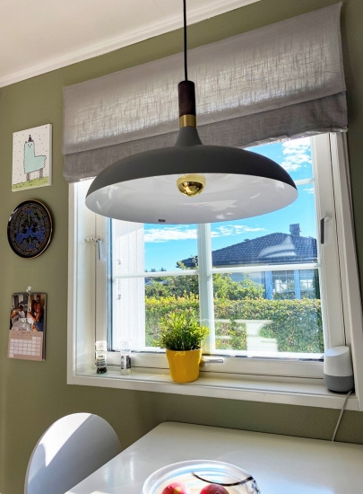 SENSE taklampa 42cm, gr�/matt m�ssing