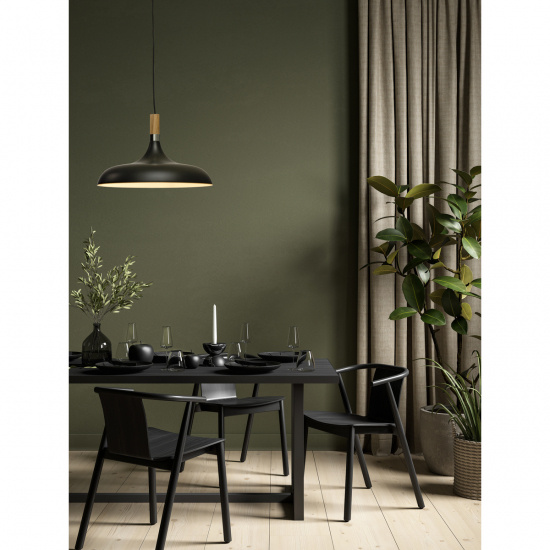 SENSE taklampa 42cm, svart/tr�/krom