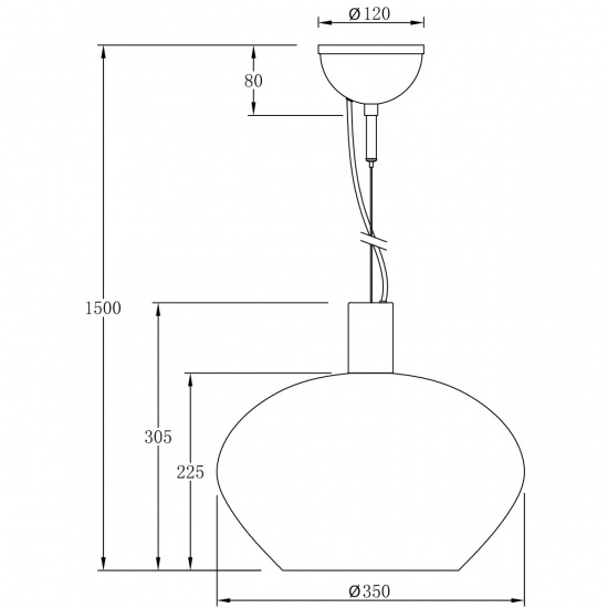BELL taklampa 35cm, svart/vit