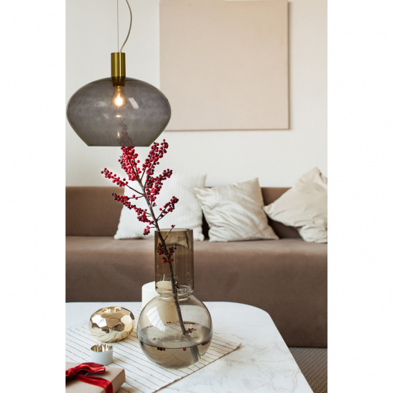 BELL taklampa 35cm, matt m�ssing/r�k